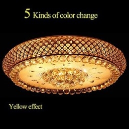 קריסטל עגול לספוג כיפת אור מנורת תקרה קוטר 80 ס"מ מכיל 15 נורות