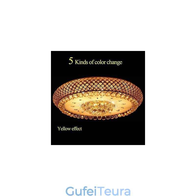 קריסטל עגול לספוג כיפת אור מנורת תקרה קוטר 80 ס"מ מכיל 15 נורות