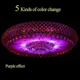 קריסטל עגול לספוג כיפת אור מנורת תקרה קוטר 80 ס"מ מכיל 15 נורות