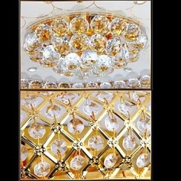 קריסטל עגול לספוג כיפת אור מנורת תקרה קוטר 80 ס"מ מכיל 15 נורות