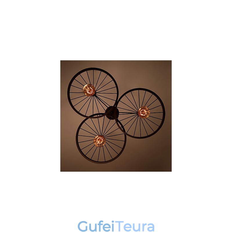 מנורות תליון לופט רטרו כפרי אמריקאי מברזל יצוק גלגלים בסגנון תעשייתי