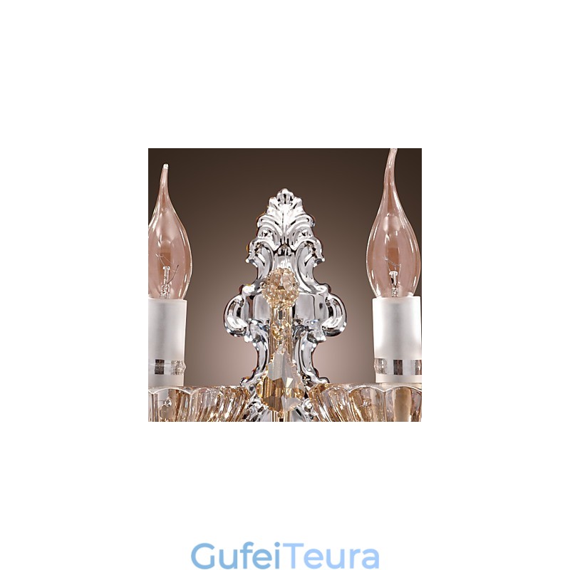 אור קיר קריסטל אלגנטי עם 2 נורות