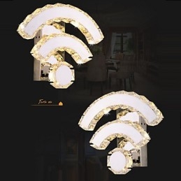 WIFI קריסטל פמוטי קיר קריסטל מודרני עכשווי מיטה סלון מלון מתכת