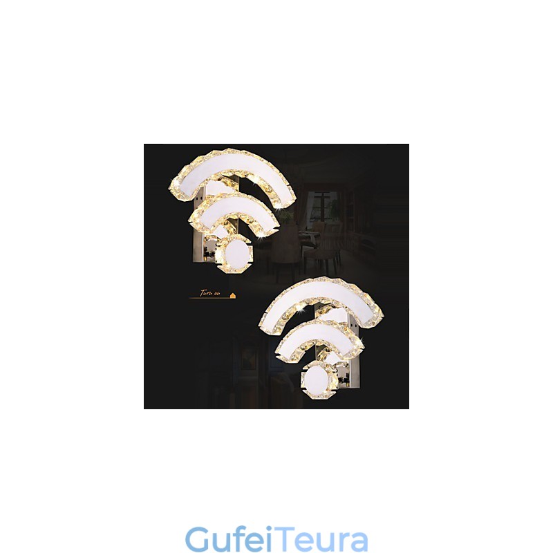WIFI קריסטל פמוטי קיר קריסטל מודרני עכשווי מיטה סלון מלון מתכת