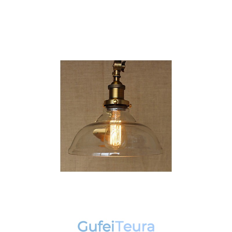 הברזל זכוכית ברונזה פליז זרוע בסגנון רטרו Creative אמריקאי כפרי מנורת קיר לחדר שינה