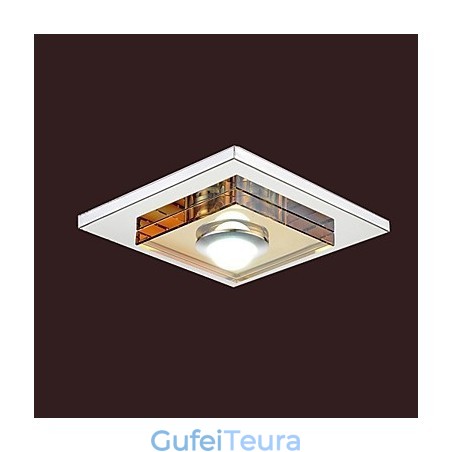 מנורה תקרה בצבע אמבר קריסטל 1 אור מותקן