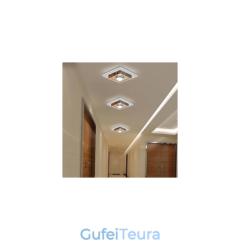 מנורה תקרה בצבע אמבר קריסטל 1 אור מותקן