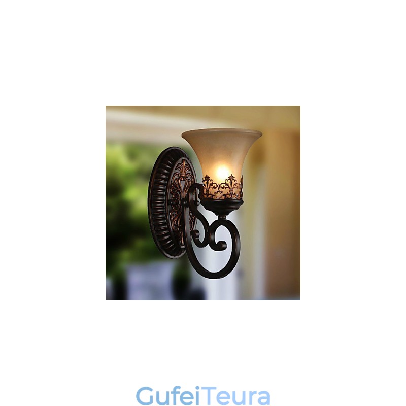 מנורות קיר וינטג' 1 אור עם חומר שרף זכוכית צל מיטה סלון סלון אורות מסדרון