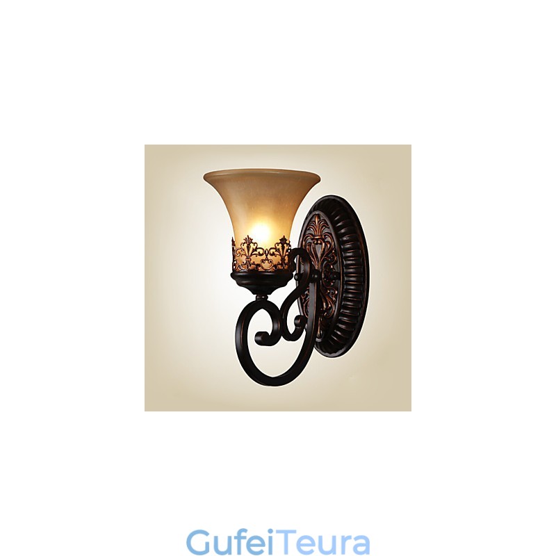 מנורות קיר וינטג' 1 אור עם חומר שרף זכוכית צל מיטה סלון סלון אורות מסדרון