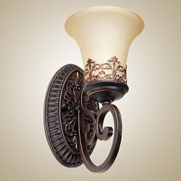 מנורות קיר וינטג' 1 אור עם חומר שרף זכוכית צל מיטה סלון סלון אורות מסדרון