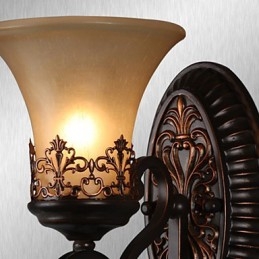 מנורות קיר וינטג' 1 אור עם חומר שרף זכוכית צל מיטה סלון סלון אורות מסדרון