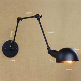 אישיות זרוע ארוכה מתכווננת בר זווית שלוש מנורות סלון רטרו תאורה פמוט קיר דקורטיבי