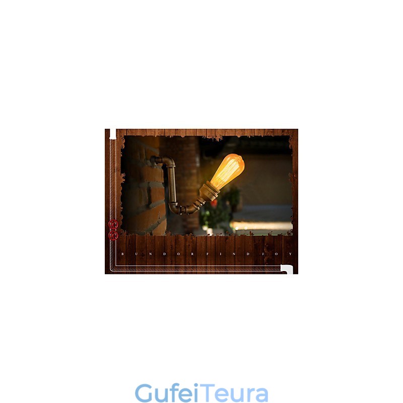 אמריקן וילג' לופט תעשייתי בסגנון אדיסון מנורת קיר אור מנורת רטרו מנורת צנרת מים פמוט קיר