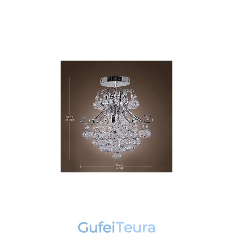 מודרני עכשווי קריסטל מיני סגנון נברשת מתכת מצופה אלקטרו