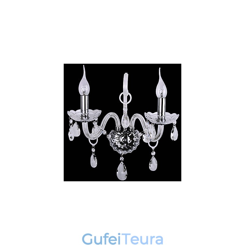 מנורות קיר קריסטל מודרניות עם 2 נורות בתכונת נרות