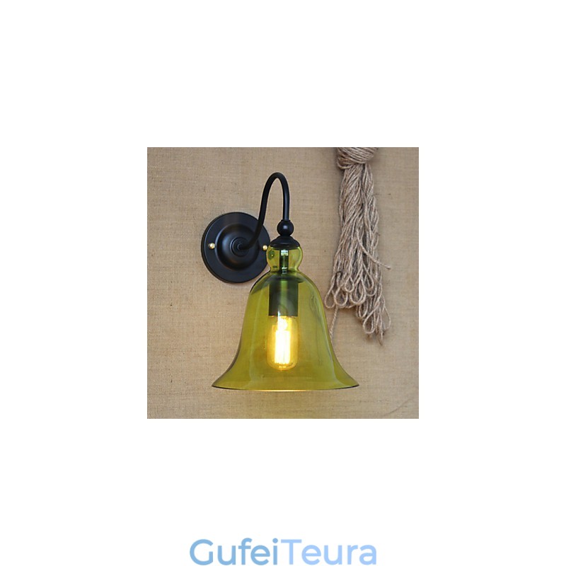 כפרי אמריקאי מינימליסטי זכוכית כחולה דקורטיבית מנורת קיר מסדרון סלון