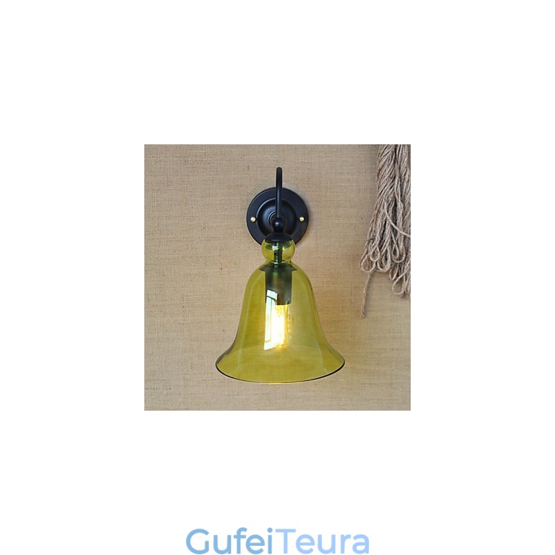 כפרי אמריקאי מינימליסטי זכוכית כחולה דקורטיבית מנורת קיר מסדרון סלון