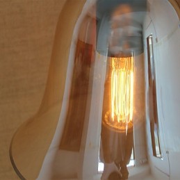 כפרי אמריקאי מינימליסטי סלון מסדרון פמוט קיר זכוכית מעוטר