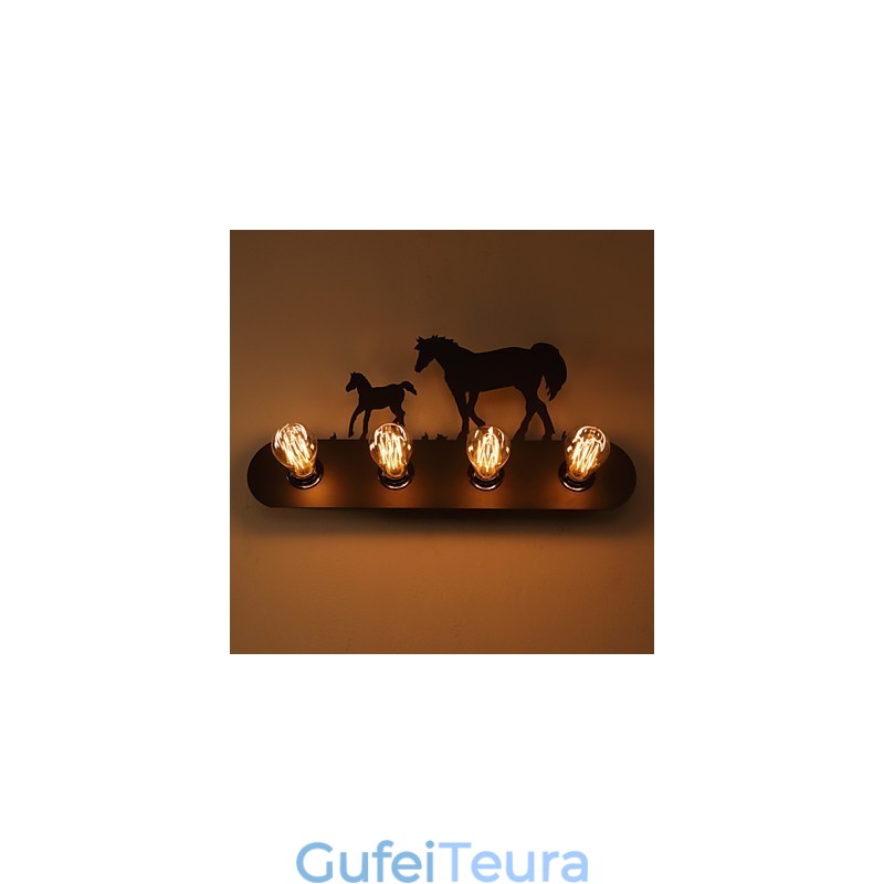 אמריקן וילג' פסטורלי LOFT בסגנון חדר שינה מעבר ברזל רטרו מנורות קיר סוס פראי משלוח חינם