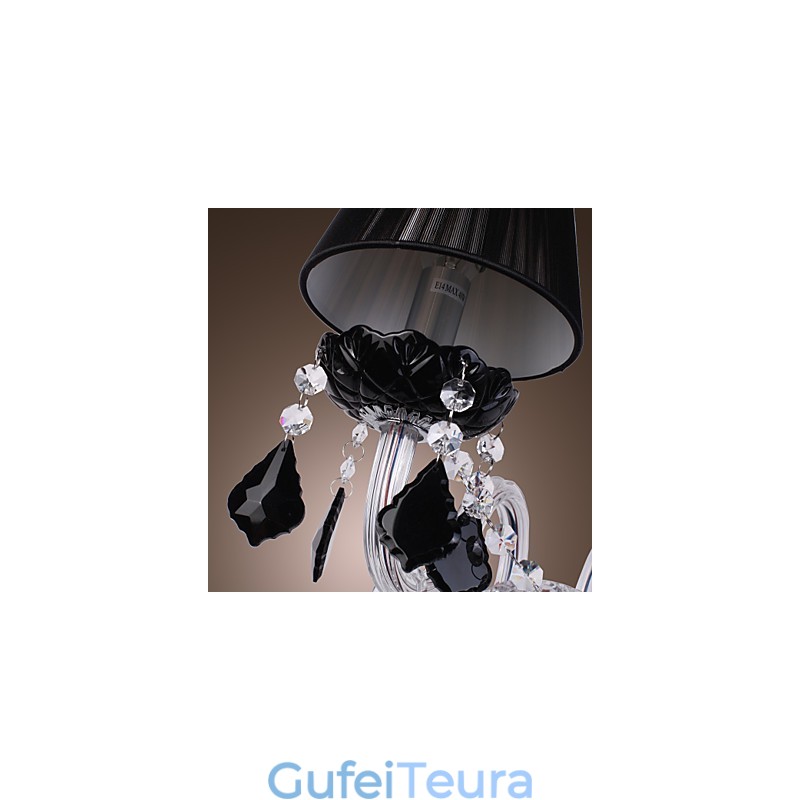 אור קיר קריסטל עם 2 נורות בגוון בד