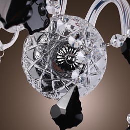 אור קיר קריסטל עם 2 נורות בגוון בד