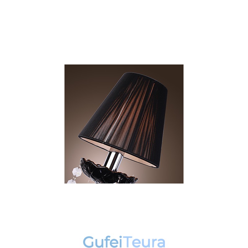 אור קיר קריסטל עם 2 נורות בגוון בד