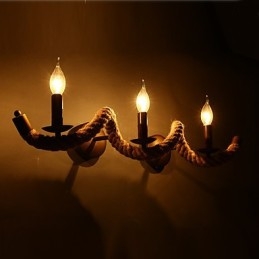 רטרו קלאסי מנורות קיר לחדר שינה אירופאי ברזל מסדרון מרפסת קיר אור פמוט קיר לסלון