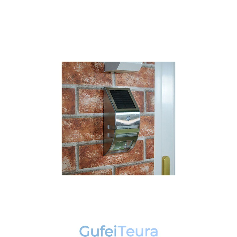 אור קיר לבן סולארי עם חיישן תנועה PIR