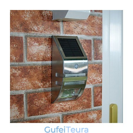 אור קיר לבן סולארי עם חיישן תנועה PIR