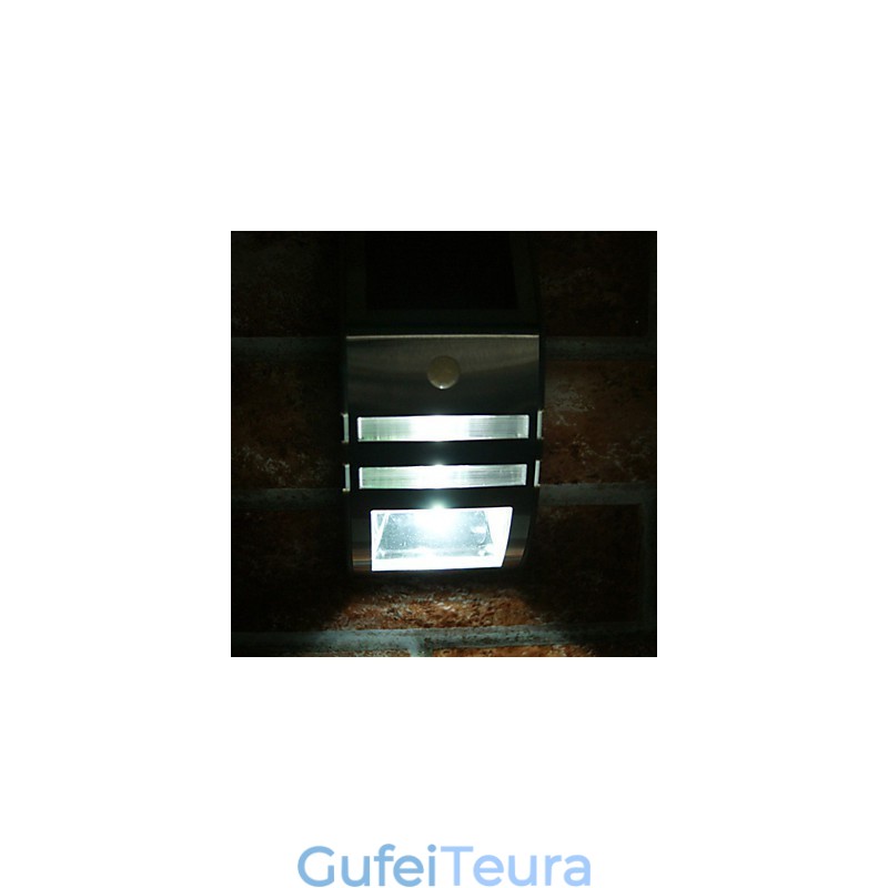 אור קיר לבן סולארי עם חיישן תנועה PIR