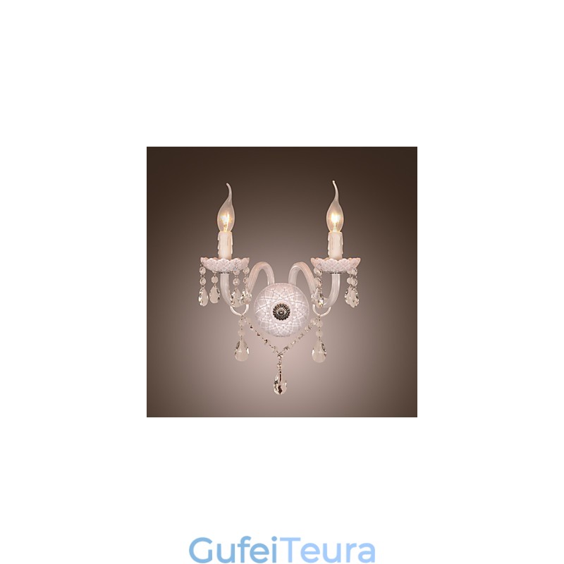 פנס קיר קריסטל עם 2 נורות בנורה