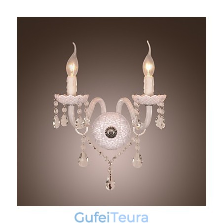 פנס קיר קריסטל עם 2 נורות בנורה