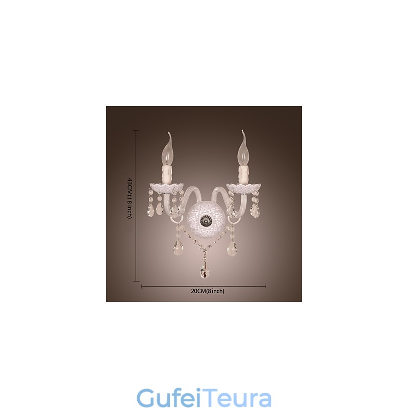 פנס קיר קריסטל עם 2 נורות בנורה