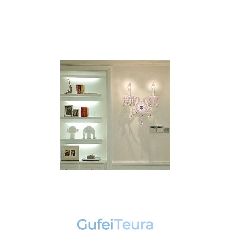 פנס קיר קריסטל עם 2 נורות בנורה