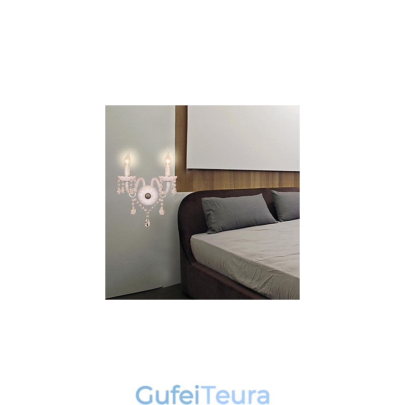 פנס קיר קריסטל עם 2 נורות בנורה