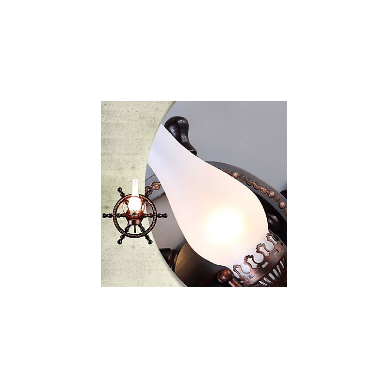 מנורת קיר אחת אור וזכוכית