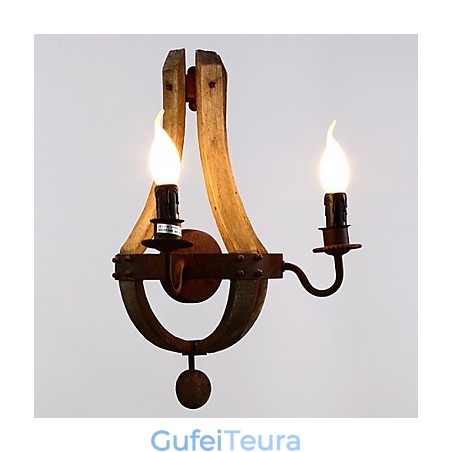 פמוטי קיר בסגנון מיני כפרי לודג' עץ במבוק