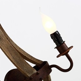 פמוטי קיר בסגנון מיני כפרי לודג' עץ במבוק