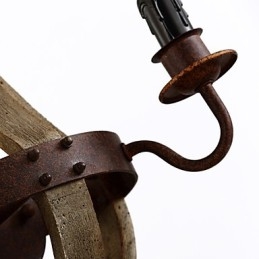 פמוטי קיר בסגנון מיני כפרי לודג' עץ במבוק