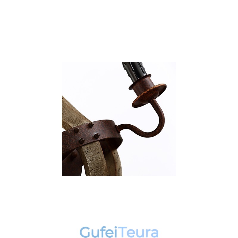 פמוטי קיר בסגנון מיני כפרי לודג' עץ במבוק