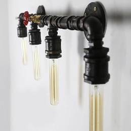 פמוטי קיר בסגנון מיני כפרי לודג' מתכת