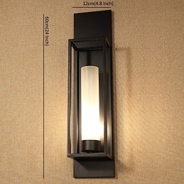 אורות קיר פמוטים קיר כפרי לודג' מתכת חדר אוכל חדר שינה חדר קריאה מתכת+זכוכית