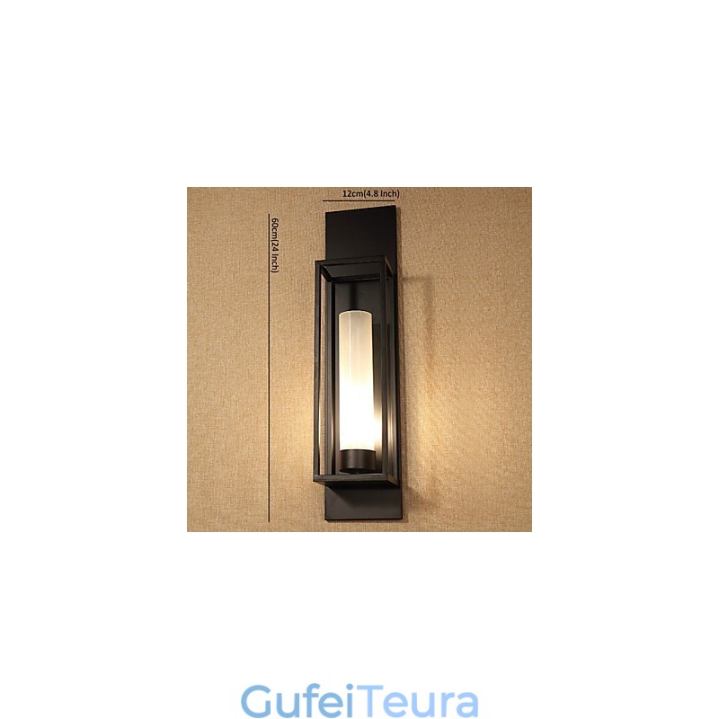 אורות קיר פמוטים קיר כפרי לודג' מתכת חדר אוכל חדר שינה חדר קריאה מתכת+זכוכית