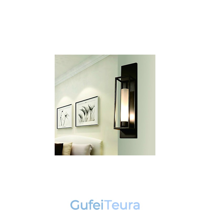 אורות קיר פמוטים קיר כפרי לודג' מתכת חדר אוכל חדר שינה חדר קריאה מתכת+זכוכית