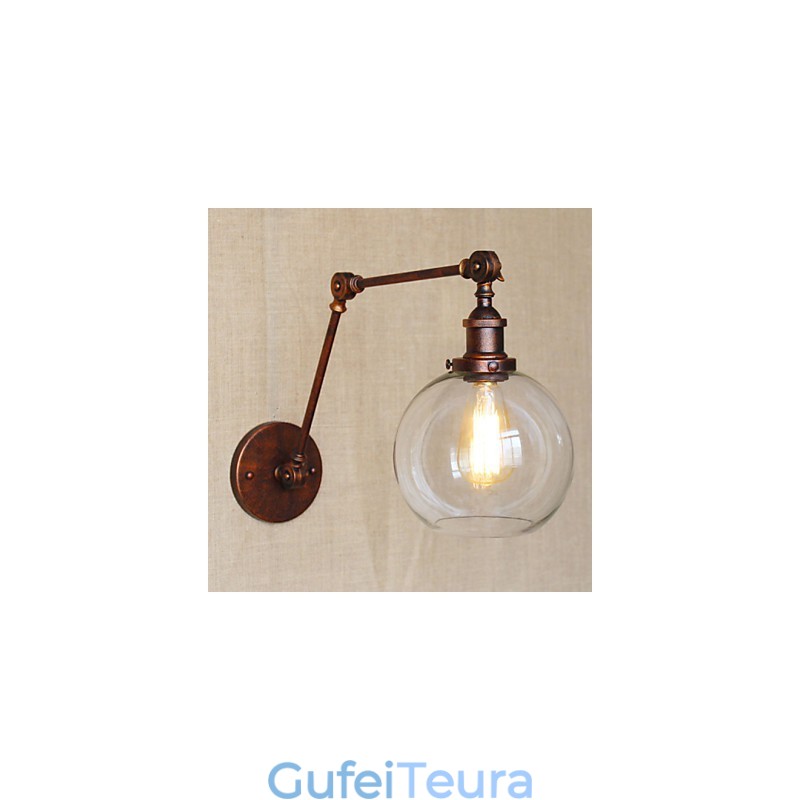 פמוטי קיר אורות נדנדה קריאה אורות קיר קריסטל מיני בסגנון כפרי לודג' מתכת