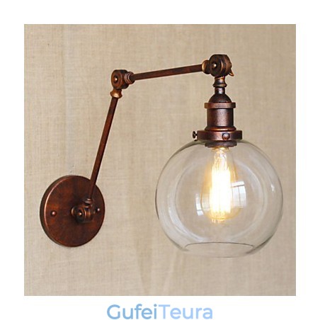 פמוטי קיר אורות נדנדה קריאה אורות קיר קריסטל מיני בסגנון כפרי לודג' מתכת