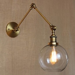 פמוטי קיר אורות נדנדה קריאה אורות קיר קריסטל מיני בסגנון כפרי לודג' מתכת