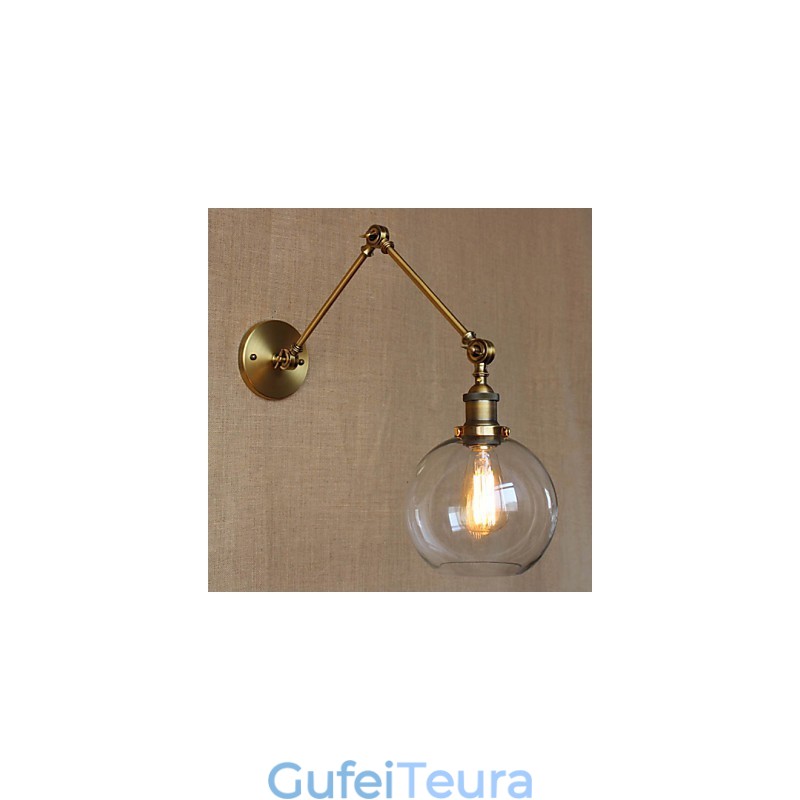 פמוטי קיר אורות נדנדה קריאה אורות קיר קריסטל מיני בסגנון כפרי לודג' מתכת