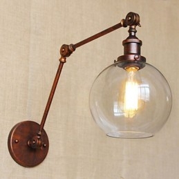 פמוטי קיר אורות נדנדה קריאה אורות קיר קריסטל מיני בסגנון כפרי לודג' מתכת