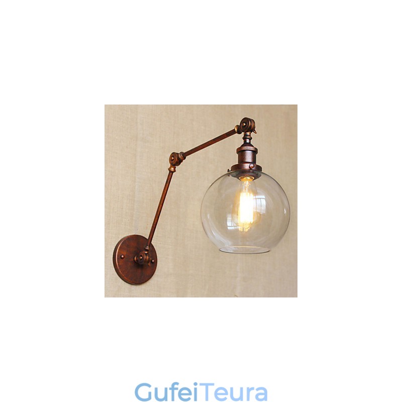 פמוטי קיר אורות נדנדה קריאה אורות קיר קריסטל מיני בסגנון כפרי לודג' מתכת